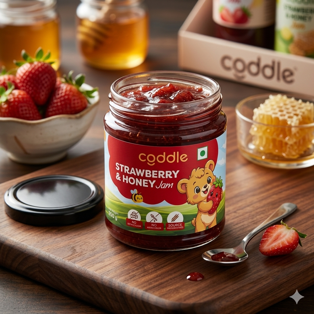 Coddle Strawberry & Honey Jam | Natural Sweetness | No Preservatives