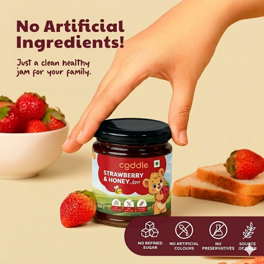 Coddle Strawberry & Honey Jam | Natural Sweetness | No Preservatives