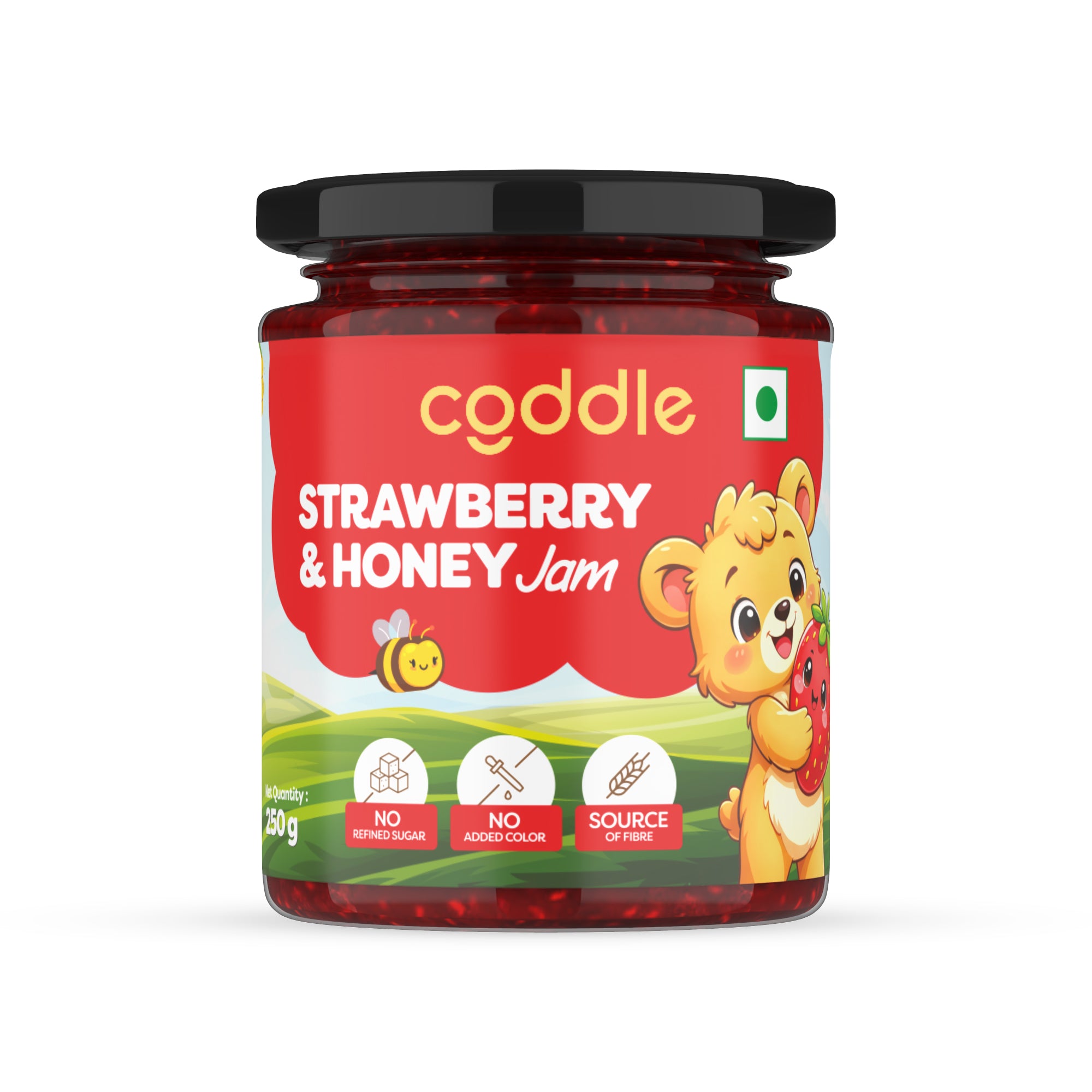 Coddle Strawberry & Honey Jam | Natural Sweetness | No Preservatives