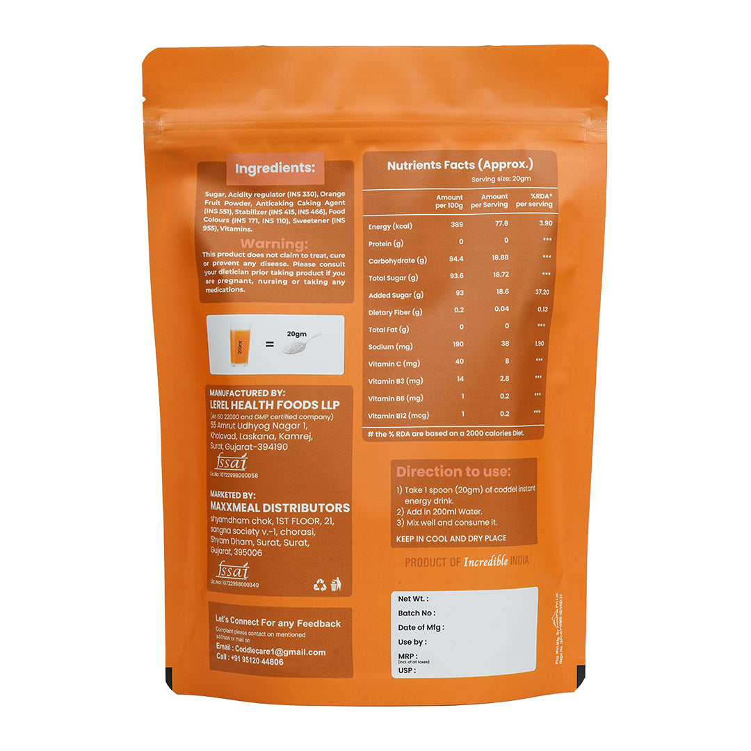 Orange Instant Energy Drink Powder
